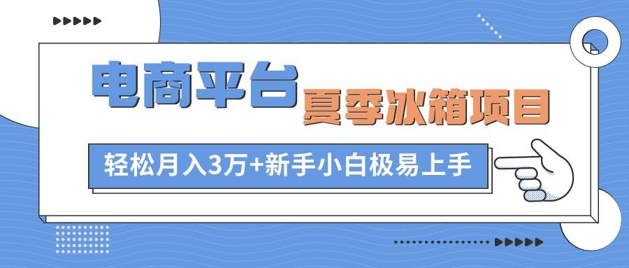 知行创业网 - 分享最新创业副业赚钱项目。 | 电商平台夏季冰箱项目，轻松月入3万+，新手小白极易上手